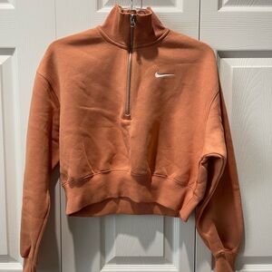 Nike Women's Orange Half-Zip Top